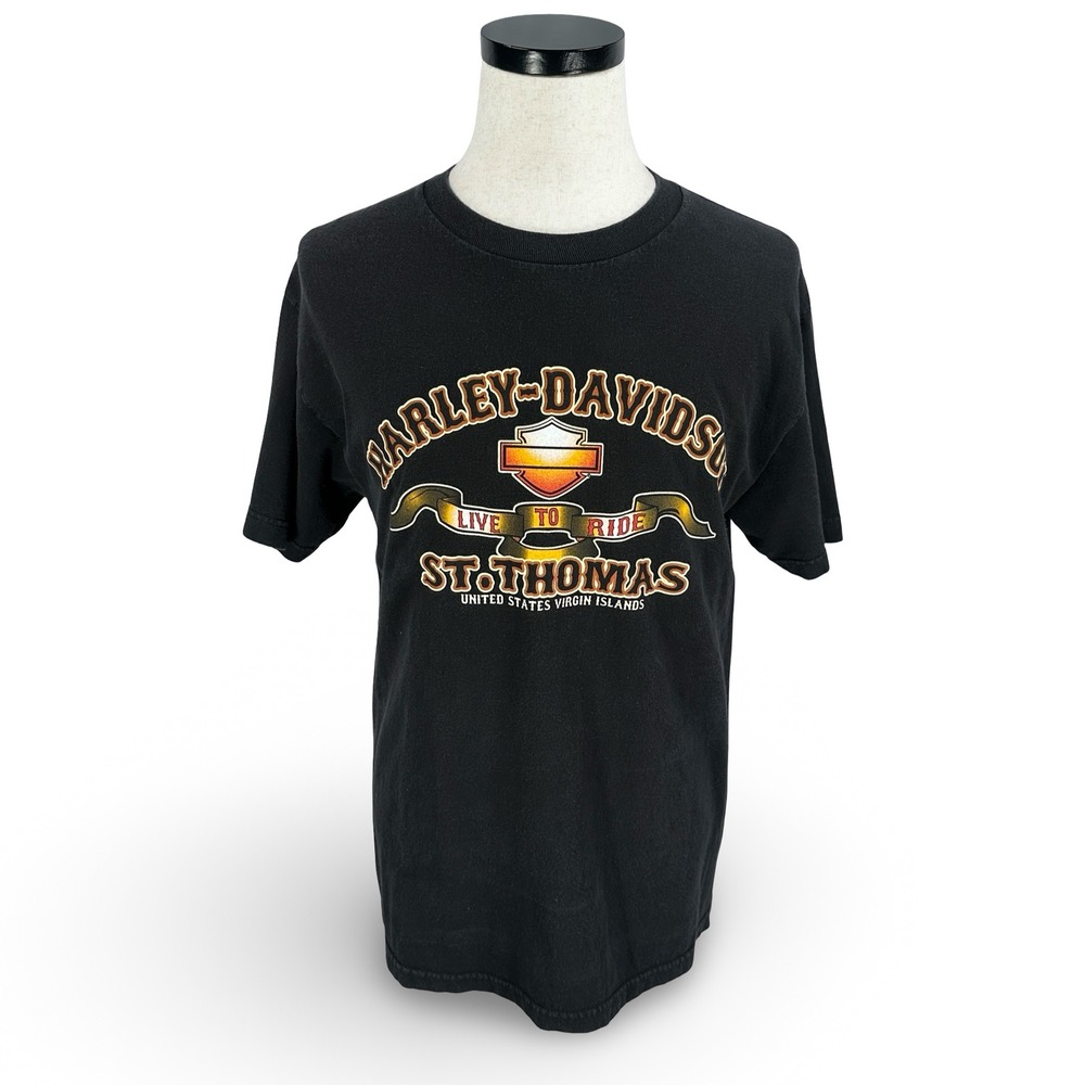 Harley-Davidson St Thomas Pirate Skull Graphic T-Shirt Mens‎ Large Black